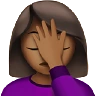 Woman Facepalming: Medium-Dark Skin Tone Emoji 🤦🏾‍♀️ image - Apple style