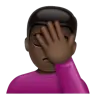 Person Facepalming: Dark Skin Tone Emoji 🤦🏿 image - WhatsApp style