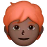 Person: Dark Skin Tone, Red Hair Emoji 🧑🏿‍🦰 image - Samsung style