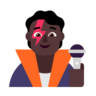 Singer: Dark Skin Tone Emoji 🧑🏿‍🎤 image - Microsoft Classic 2D style