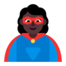 Woman Superhero: Dark Skin Tone Emoji 🦸🏿‍♀️ image - Microsoft Classic 2D style