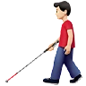 Man With White Cane: Light Skin Tone Emoji 👨🏻‍🦯 image - Apple style