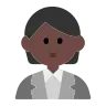 Office Worker: Dark Skin Tone Emoji 🧑🏿‍💼 image - Tossface style