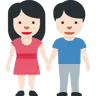 Woman And Man Holding Hands: Light Skin Tone Emoji 👫🏻 image - Twitter / X (Twemoji) style