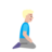 Man Kneeling Facing Right: Medium-Light Skin Tone