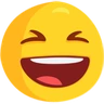 Rosto sorridente com boca aberta e olhos bem fechados Emoji 😆 image - Facebook Messenger (2016) style