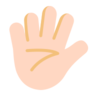 Hand With Fingers Splayed: Light Skin Tone Emoji 🖐🏻 image - Microsoft Classic 2D style