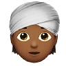 Person Wearing Turban: Medium-Dark Skin Tone Emoji 👳🏾 image - Apple style
