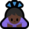 Woman Bowing: Dark Skin Tone Emoji 🙇🏿‍♀️ image - Microsoft Windows 10 Segoe UI Emoji style