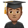 Man Student: Medium Skin Tone Emoji 👨🏽‍🎓 image - Apple style