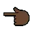 Backhand Index Pointing Left: Dark Skin Tone
