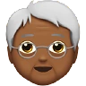 Older Person: Medium-Dark Skin Tone Emoji 🧓🏾 image - Apple style
