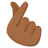 Hand With Index Finger And Thumb Crossed: Medium-Dark Skin Tone