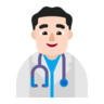 Man Health Worker: Light Skin Tone Emoji 👨🏻‍⚕️ image - Microsoft Classic 2D style