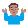 Man Shrugging: Medium Skin Tone Emoji 🤷🏽‍♂️ image - Microsoft Classic 2D style