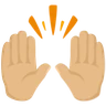 Raising Hands: Medium-Light Skin Tone Emoji 🙌🏼 image - Facebook Messenger (2016) style