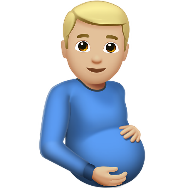 Pregnant Man: Medium-Light Skin Tone