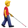 Man With White Cane Facing Right Emoji 👨‍🦯‍➡️ image - Apple style