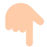 Backhand Index Pointing Down: Light Skin Tone Emoji 👇🏻 image - Tossface style