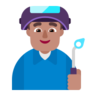 Man Factory Worker: Medium Skin Tone Emoji 👨🏽‍🏭 image - Microsoft Classic 2D style