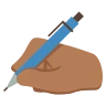 Writing Hand: Medium-Dark Skin Tone Emoji ✍🏾 image - EmojiTwo style