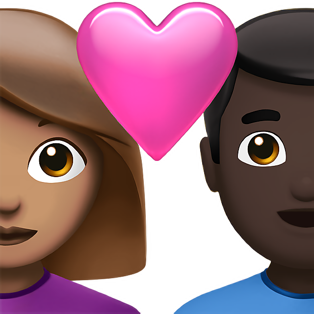 Couple With Heart: Woman, Man, Medium Skin Tone, Dark Skin Tone