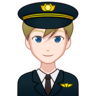 Man Pilot: Light Skin Tone Emoji 👨🏻‍✈️ image - Emojidex style
