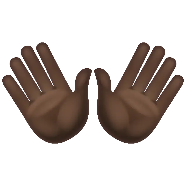 ππΏ - Open Hands: Dark Skin Tone Emoji meaning, copy and paste emoticon ...