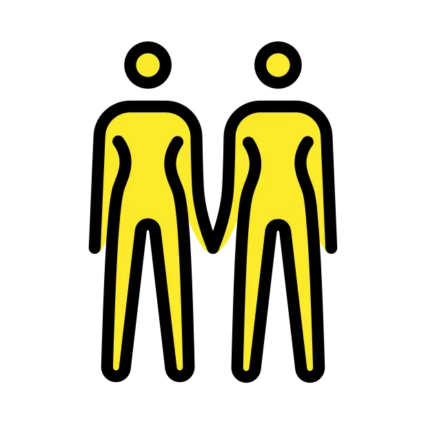 手を繋いでいる2人の女性
