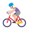 Woman Biking: Medium-Light Skin Tone Emoji 🚴🏼‍♀️ image - Microsoft Classic 2D style