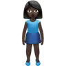 Woman Standing: Dark Skin Tone Emoji 🧍🏿‍♀️ image - Apple style
