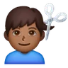 Man Getting Haircut: Medium-Dark Skin Tone Emoji 💇🏾‍♂️ image - Samsung style