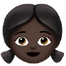 Girl: Dark Skin Tone Emoji 👧🏿 image - Apple style