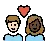 Couple With Heart: Woman, Man, Light Skin Tone, Dark Skin Tone