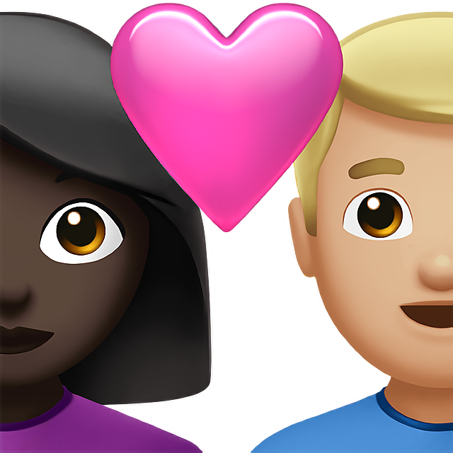 Couple With Heart: Woman, Man, Dark Skin Tone, Medium-Light Skin Tone