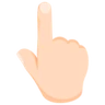 Backhand Index Pointing Up: Light Skin Tone Emoji 👆🏻 image - Facebook Messenger (2016) style