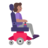 Woman In Motorized Wheelchair Facing Right: Medium Skin Tone