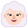 Woman: Light Skin Tone, White Hair Emoji 👩🏻‍🦳 image - Microsoft Classic 2D style