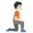 Person Kneeling Facing Right: Light Skin Tone