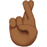 Crossed Fingers: Medium-Dark Skin Tone Emoji 🤞🏾 image - Apple style