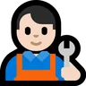 Man Mechanic: Light Skin Tone Emoji 👨🏻‍🔧 image - Microsoft Windows 10 Segoe UI Emoji style