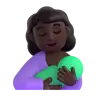 Breast-Feeding: Dark Skin Tone Emoji 🤱🏿 image - Microsoft 3D Fluent style