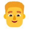 Man: Curly Hair Emoji 👨‍🦱 image - Microsoft Classic 2D style