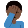 Man Facepalming: Dark Skin Tone Emoji 🤦🏿‍♂️ image - Twitter / X (Twemoji) style
