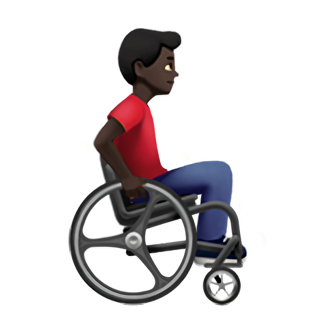 Man In Manual Wheelchair Facing Right: Dark Skin Tone