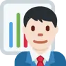 Man Office Worker: Light Skin Tone Emoji 👨🏻‍💼 image - Twitter / X (Twemoji) style