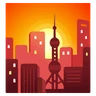 Emoji Naplemente épületek felett 🌇 image - Huawei Harmony OS style