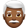 Man: Medium-Dark Skin Tone, White Hair Emoji 👨🏾‍🦳 image - Apple style