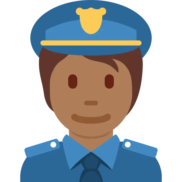 👮🏾 - Police Officer: Medium-Dark Skin Tone Emoji meaning, copy and ...