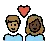 Couple With Heart: Person, Person, Medium Skin Tone, Dark Skin Tone